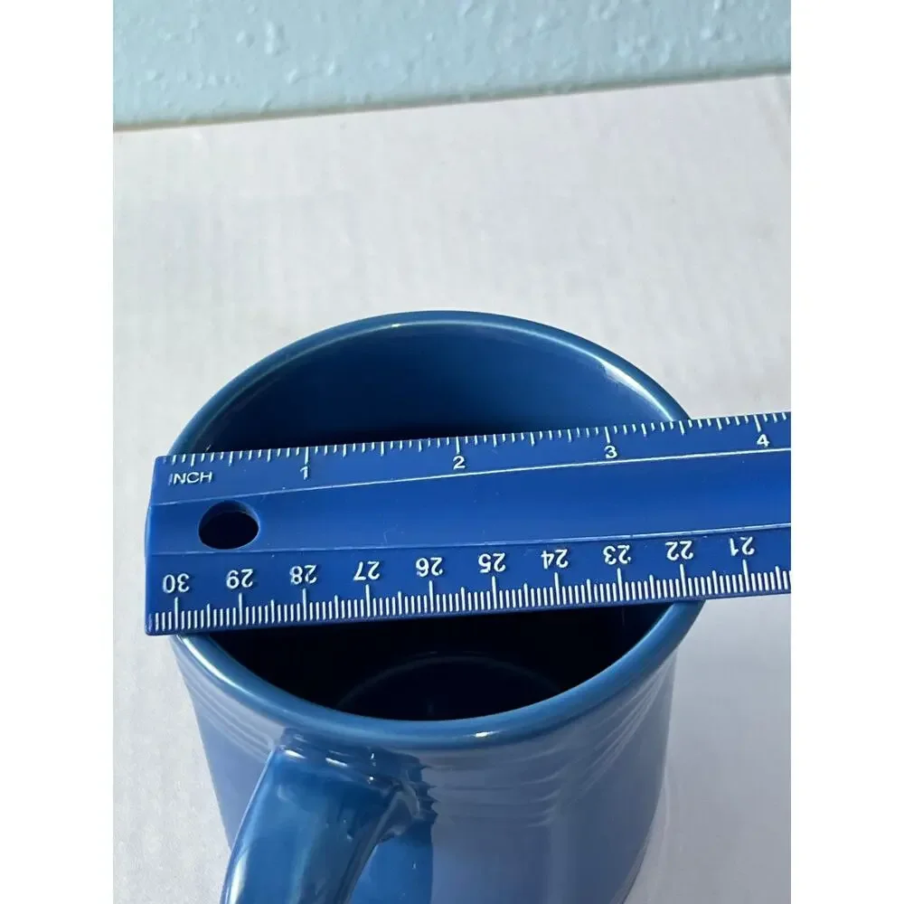 Fiesta Ware Square Coffee Mug Peacock Blue Homer Laughlin